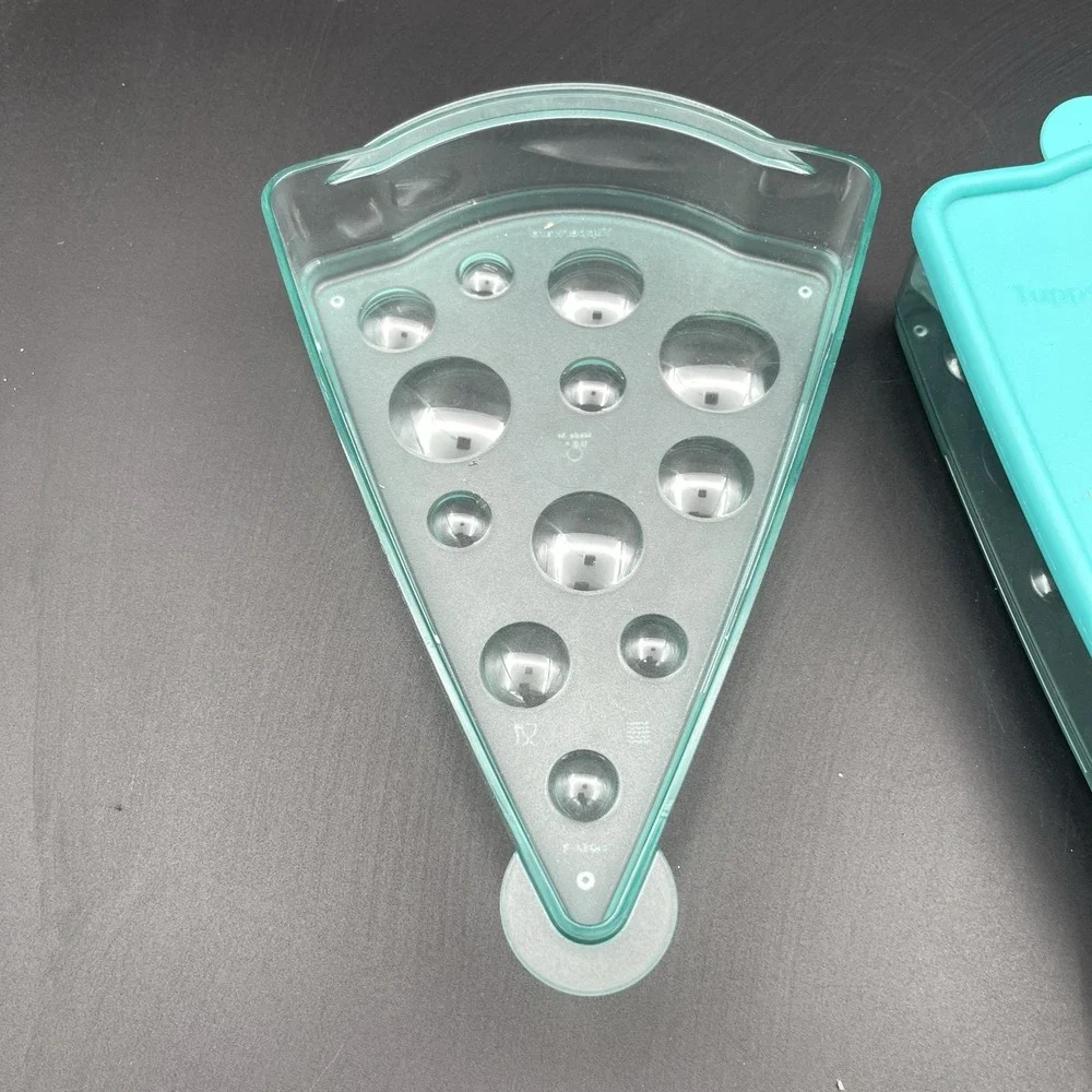 Vintage Tupperware Keep 'N Heat Pizza Keeper Set Teal 4106A-2 Triangle Container